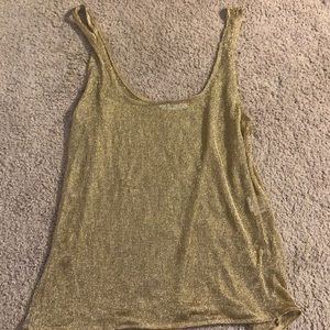 Mesh gold party top